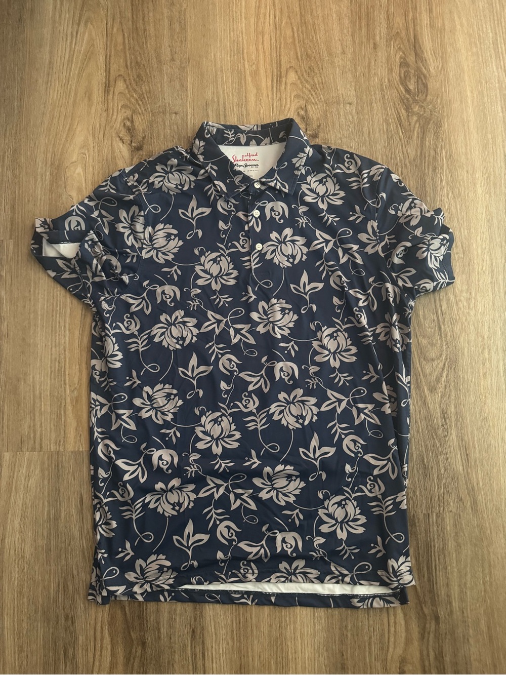 reyn spooner Navy Floral Polo Shirt